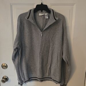 Liz Claiborne Gray Zip-Up Sweater